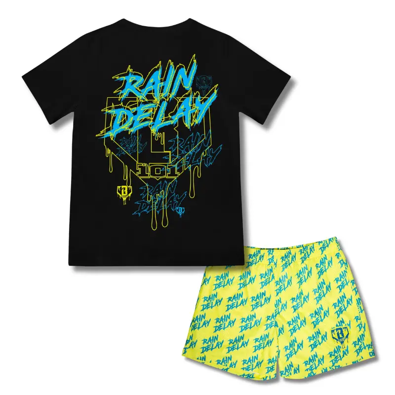 Baseball Lifestyle 101 Rain Delay Youth Shorts And Tee Set |