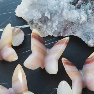 Natural Crystal - Pink Pistachio Calcite Butterfly