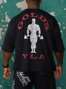Vintage Gold's YLA Gym Unisex T-Shirt, Trendy Men Pump Cover Shirt, Gym Rat Gift, Motorcycle Shirt, ONLY BACK SIDE 12