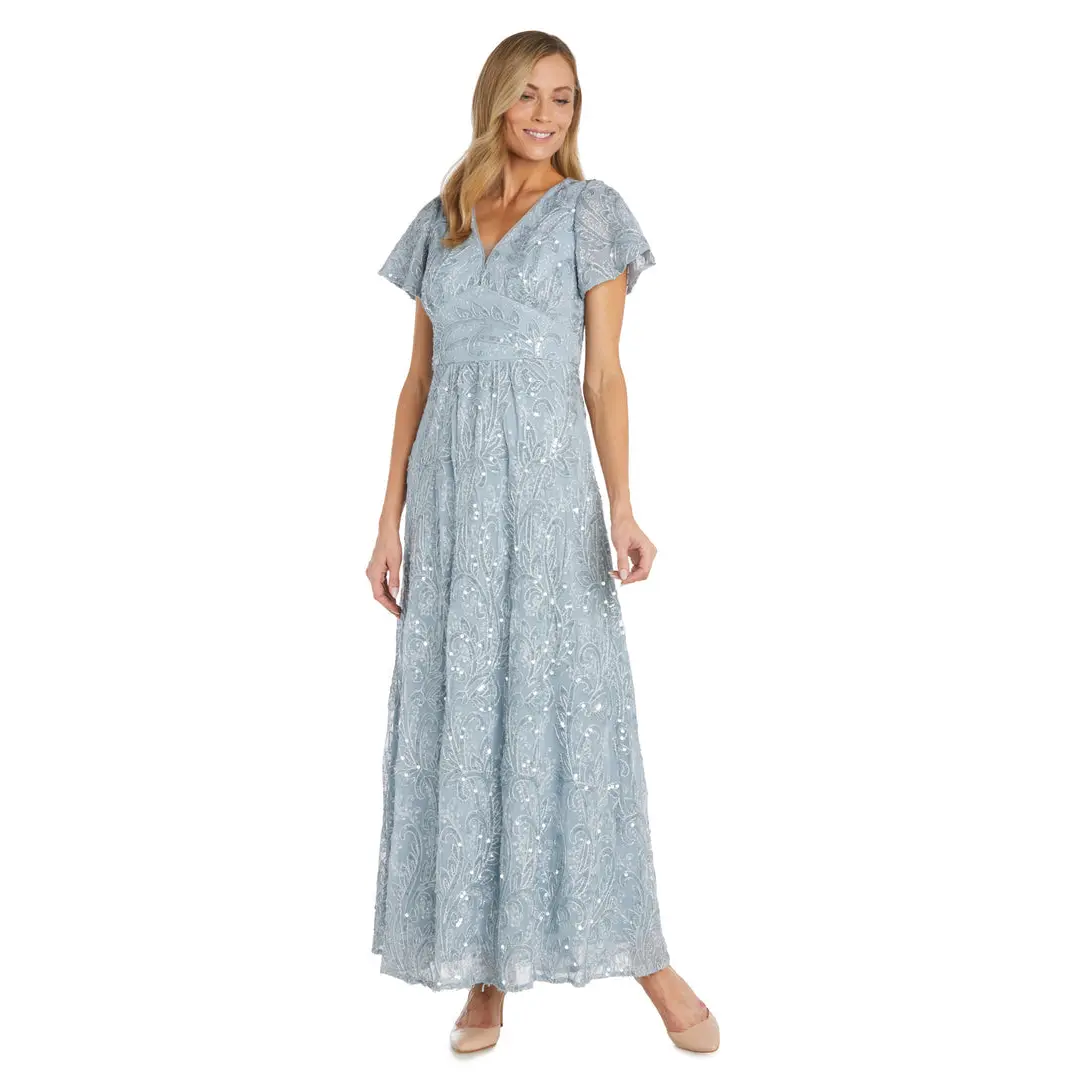 R&M Richards 1041 Long Sequin Mother of the Bride Dress