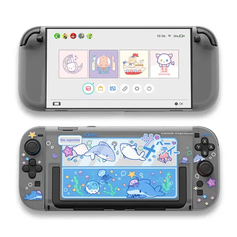 Geekshare Themed Protective Console Accessory for Nintendo Switch 2 (Switch 2025) Console - Blue, Slim, Semi-Translucent, Lightweight Travel Shell Cover with Anti-Scratch Grip, Durable Protection for Gaming Devices