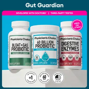 Physician's Choice Gut Guardian Bundle: Advanced Gut Health Support with 60 Billion Probiotic + Digestive Enzymes + Bloat & Gas Probiotic Physician's Choice Gut Guardian Bundle: Advanced Gut Health Support with 60 Billion Probiotic + Digestive Enzymes + Bloat & Gas Probiotic