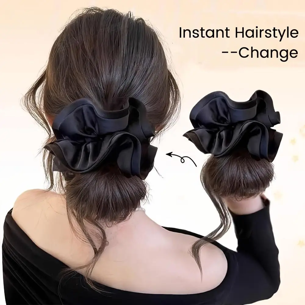 [Messy Bun Hairpiece] Low Bun Wig Hair Clip-In Messy Bun Hairpiece Straight Hair Extension for Effortless Updo Synthetic Claw Messy Hair Bun for Women