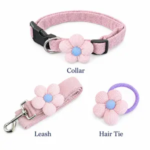 Blooming Chelsea Collar & Leash & Hairband Set