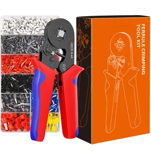 Ferrule Crimping Tool Kit with 1800PCS Wire Ferrules Kit Wire End Terminals & Crimper Plier, Self-adjustable Ratchet Tool Set for AWG 23-7 Cable connectors, 0.25-10mm² (1800PCS PLUS)