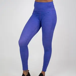 C V G Women's Heathered High Waist Leggings with Pockets, Soft Compression Polyester Spandex, Squat Proof for Everyday Wear