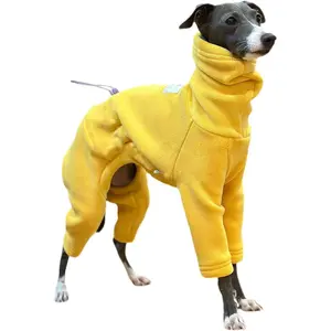 Italian Greyhound Clothing Dog Winter Coat Fleece Warm Turtleneck Pet Pullover Sweatshirt Onesie Adjustable Fullbody Doggy Pajamas Pjs Jumpsuit for Small Medium Large Dogs