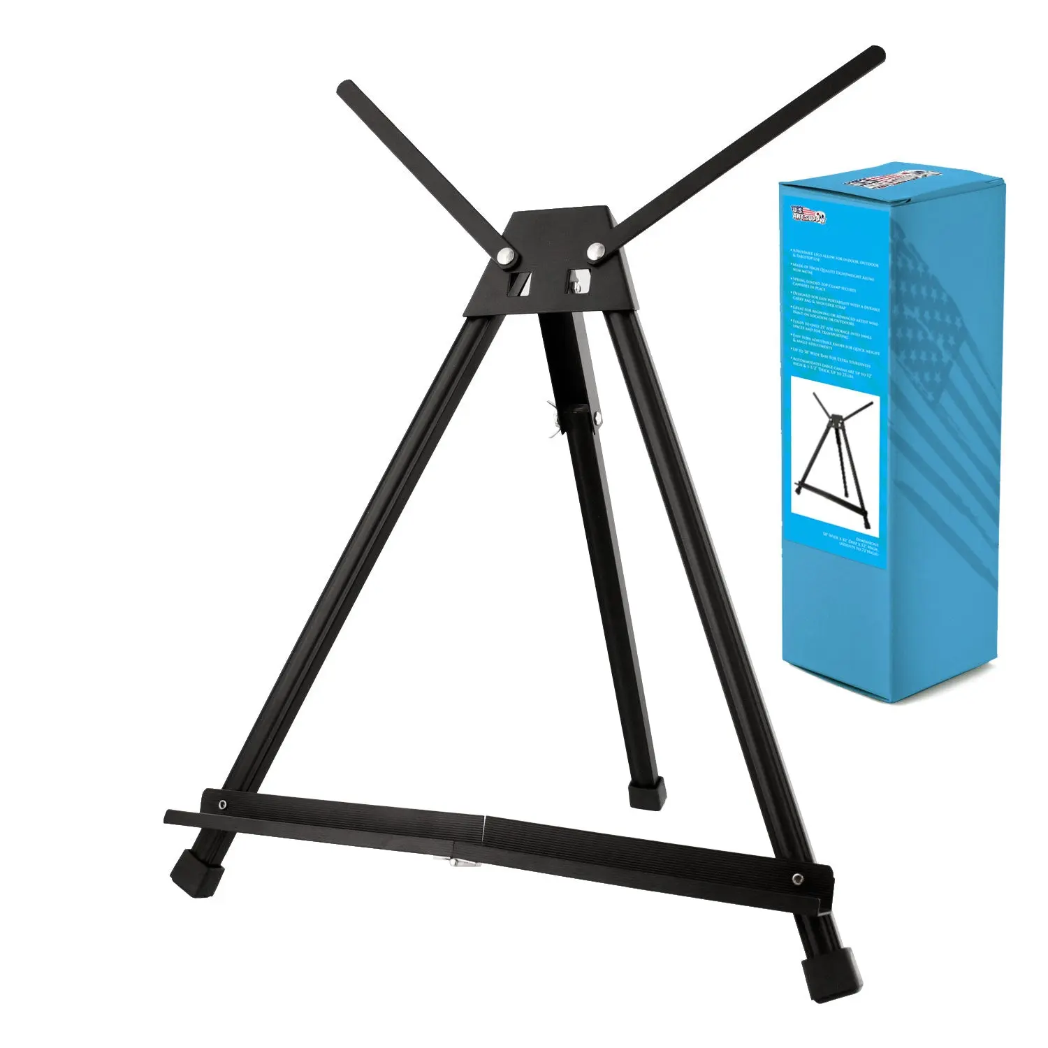Tabletop Easel for Painting - 15" to 21" Adjustable Metal Stand - Portable Art Easels for Display - Holds Canvas, Whiteboards, Posters, Signs, Drawings & More