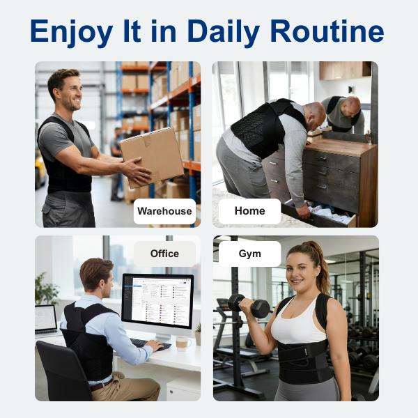 LibertyMove Full Back Posture Corrector for Men & Women, 3.1" Wide Strap Back Brace for Upper & Lower Back Support, Recovery & Pain Relief, Adjustable Spinal Support for Hunchback