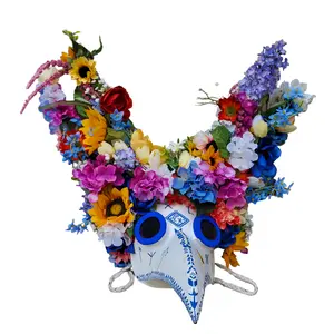 Handmade Plague Doctor Mask Midsommar Dani May Queen Flowers Halloween Accessories OR Decoration