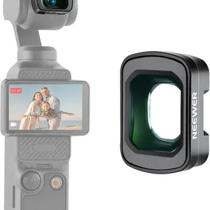 NEEWER LS-45 0.75X Wide Angle Lens for DJI OSMO Pocket 3/4, Lightweight Magnetic Coated Aspherical Lens, 108° Expanded FOV, High Definition, Creative Distortion, Sports/Landscape Photography Creator Combo Accessory
