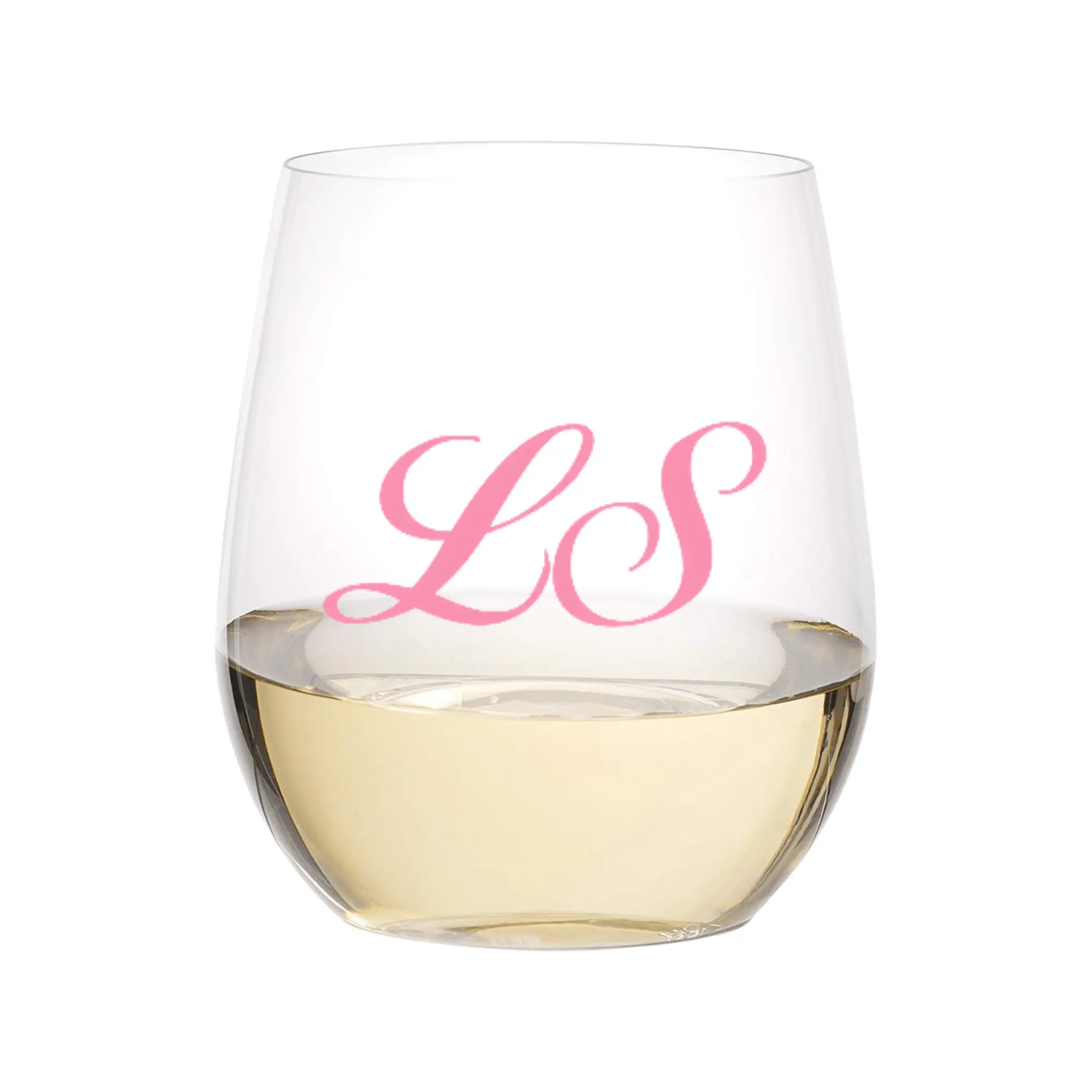 Stemless Wine Glass (Set of 4) - Monogram