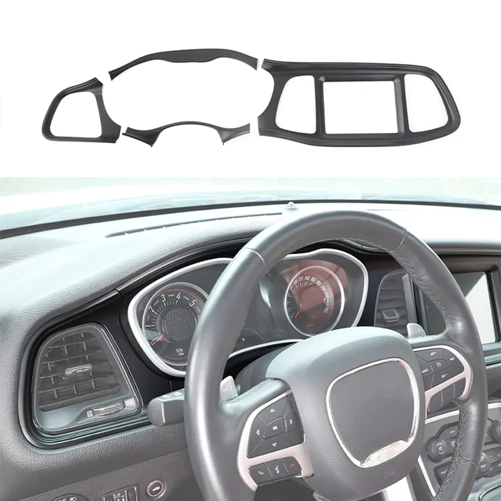Vinyl Decal Sticker, Perfect Compatibility Central Control Dashboard Panel Trim Cover for 2015+ Dodge Challenger Car Interior Accessory