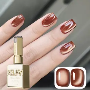1PC 15ML Fashion Rock Sugar  Cat Eye 04 Nail Holographic Nail Art Design Reflective Cat Eye Magnetic Gel Soak LED Gel Salon Lady Nail Art Tool, Alcohol Free Cat Eye Gel for DIY Nail Art