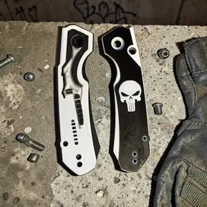 Skull Remette Rhino Knife Handle Scales and Backspacer - EDC Accessories Upgrade (Knife Not included)