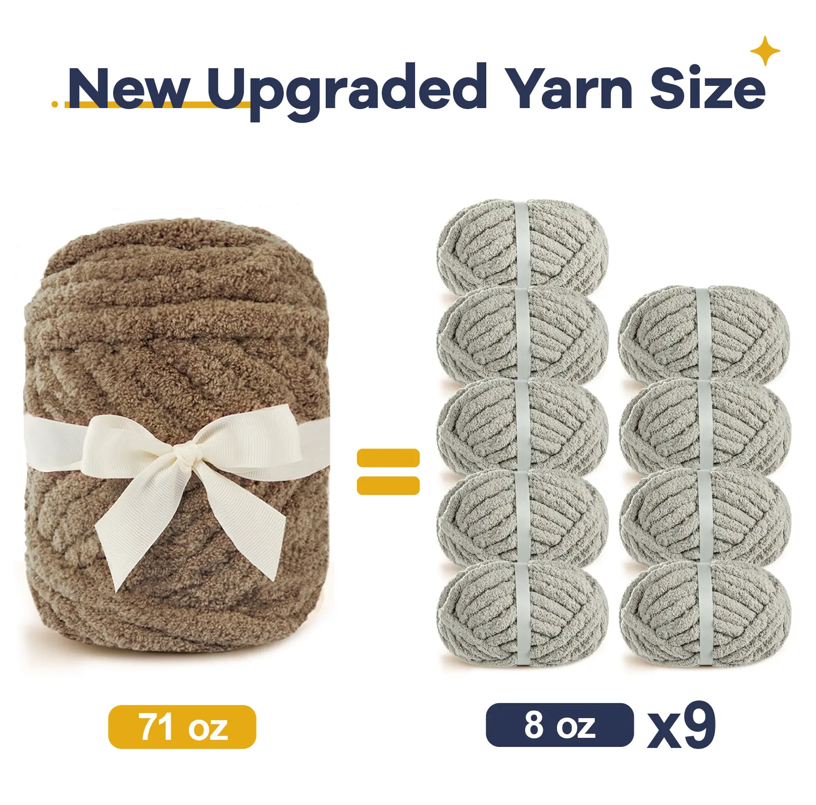 Jumbo Chunky Chenille Yarn – Ultra Soft Fluffy, Easy for Hand Knitting ,Beginner Friendly,71oz