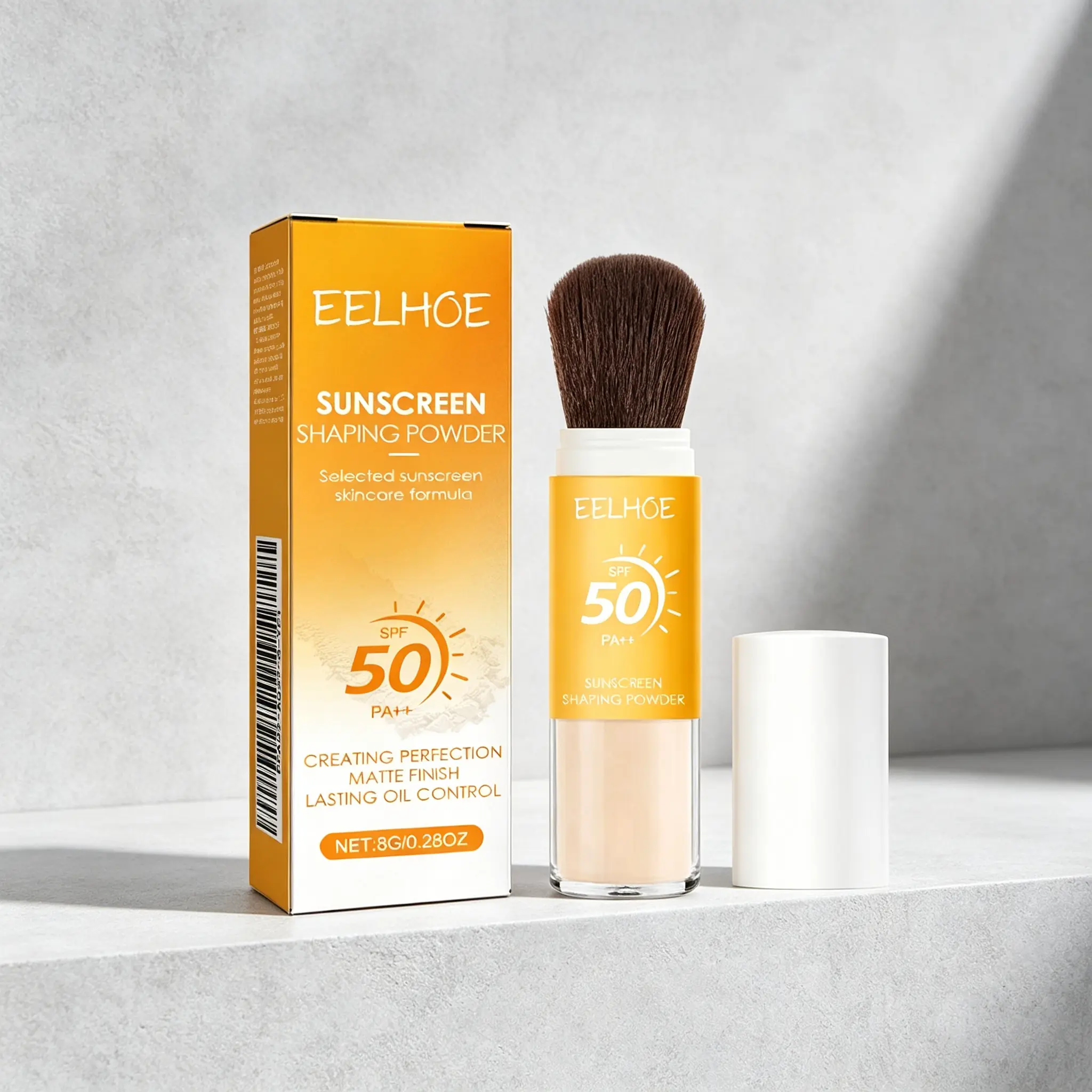 Sunscreen Setting Powder SPF 50 – EELHOE Shaping Powder 8g – Matte Finish, Oil Control & Sun Protection – Blurs Pores, Controls Shine & Sets Makeup – Lightweight, Invisible Finish – For Oily & Combination Skin