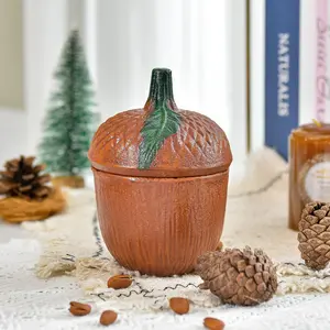 Sungmor Cast Iron Pumpkin Decorative Box, Vintage Trinket Box Small Storage Jar with Lid, Candy Cookie Container, 4.3" Hand Painted Pumpkin Figurine Fall Table Decor, Halloween, Thanksgiving