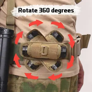 Portable Lightweight 360-Degree Rotating Multi-Function Flashlight Case   Universal Outdoor Flashlight Belt Bag with MOLLE Attachments