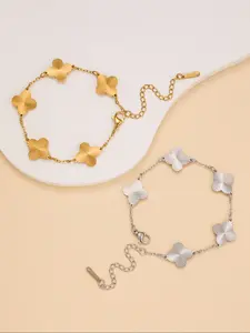 Stainless Steel Clover-Shaped for Women, Casual Fashion Accessory, Perfect for Daily Wear, Couples, Formal Events, Parties, Gifts, Stainless Steel Bracelets