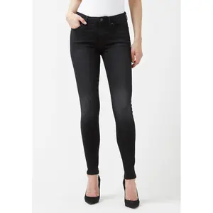 Alexa Women's Mid Rise Skinny Jeans, Faded Black- BL15843