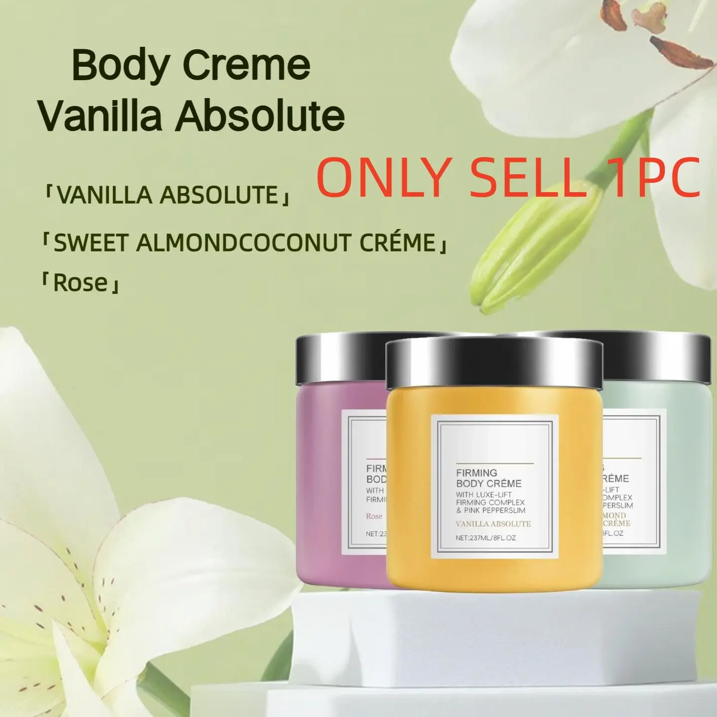 Champagne Lift & Firming Body Cream – Anti-Aging Skin Tightening Cream, Hydrating, With Luxe-Lift Firming Complex, Pink Pepperslim, Hyaluronic Acid & Coconut, Deep Hydration & Smoothing, Hydrates Dry Skin Arms & Legs, Moisturizer