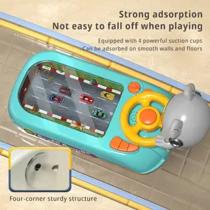 Interactive Electric Racing Adventure Toy, Unisex, Simulated Music Spaceship Car Steering Wheel, Made of Plastic.