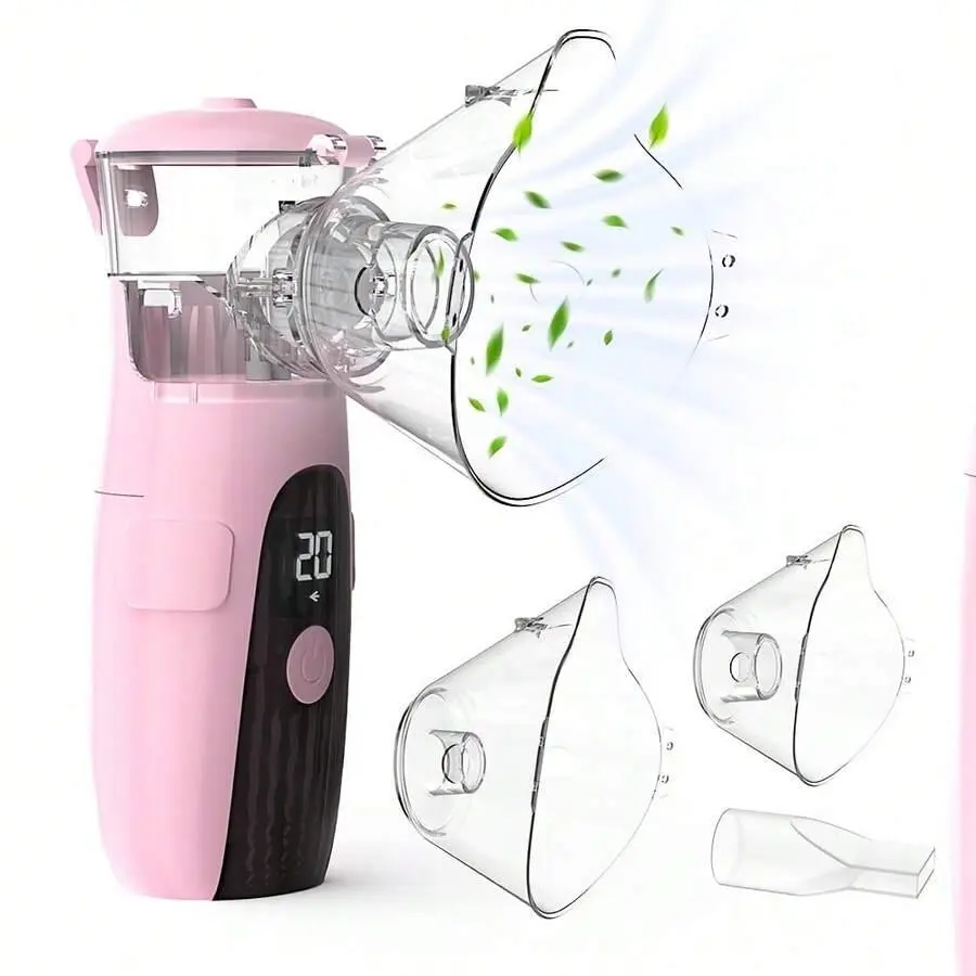 Portable   Rechargeable Nebulizer with Smart Digital Display, USB-Powered, Dual-Mode Auto-Clean, Silent Operation, Handheld Nebulizer - For Adults & Kids, Ideal for Home & Travel Use