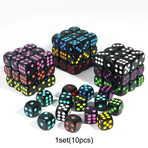 10 Piece Set of Dice, Colorful Dot Design, Ideal for Board Games & Math Education, Perfect for Teaching Tools