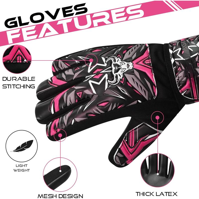 Goalkeeper Gloves for Boys  Youth Football Keeping Soccer Goalie Gloves with  Grip for Ball Receiver,Wrist Support 4MM Latex Palm