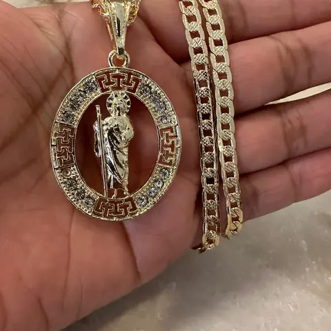San Judas Tadeo Necklace 20inches Male Anniversary Daily Female