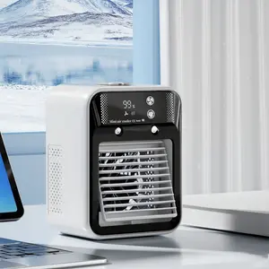3 in 1 Air Cooler with 2 Speed Mist Fan, 3000mah Battery for Travel, Office and Home, Portable Cooling Fan for Bedroom and Living Room, Multifunctional Cooling Fan, Rechargeable Mist Fan