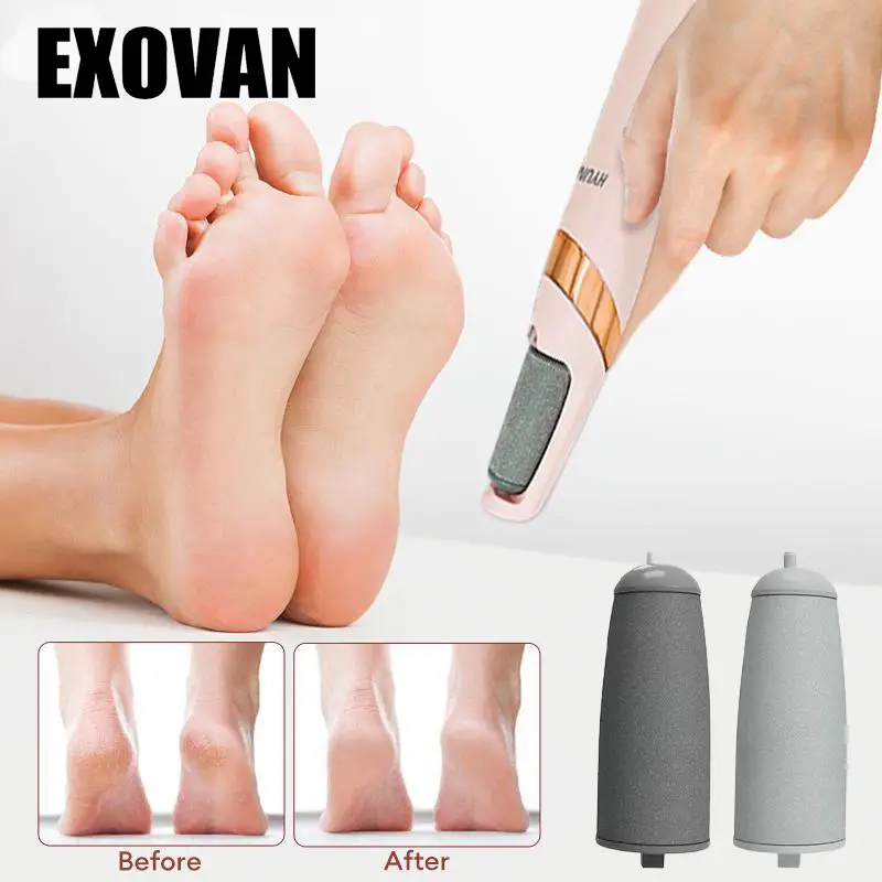 EXOVAN Electric Feet Callus Remover,Portable Electronic Foot File Pedicure Tools,Waterproof Foot Scrubber File,Pedi Foot Care for Dead,Hard Cracked Dr