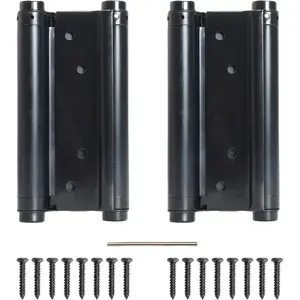 6inch Double Action Spring Hinges, Self Closing Door Hinges for Cafe Saloon Pub Swinging Doors, 201, Including Pins and Screws, 2 Pack