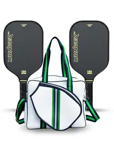 Monger Pro Gen 2 Pickleball Paddle Set (2 Pack) – T700 Carbon Fiber 16mm Thermoformed (Gold) + Tote Bag
