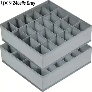 Foldable Storage Box Set, 24 Compartments Multifunctional Organizer, Breathable Fabric Durable Zipper Design for Bedroom Closet Drawers Shelves