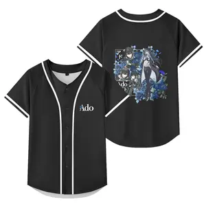 Ado Hibana 2025 World Tour Unisex Baseball Tee Jacket Fashion Design Short-sleeved Summer Casual Wearing T-Shirt