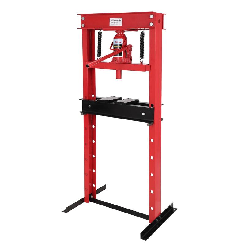 GARVEE 20 Ton Hydraulic Press, h-Frame Heavy Duty Garage Floor Shop Press Tool with Plates,Adjustable Work Table Height for Metalworking, Bearing Removal, Repair Bend, Straighten, or Press Parts, u-Joints