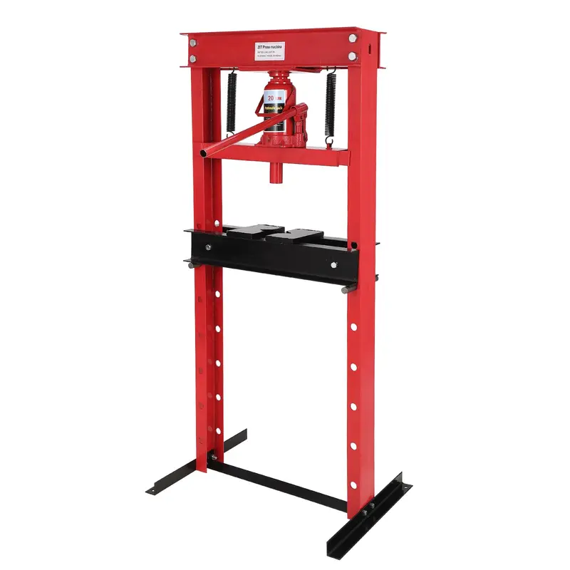 GARVEE 20 Ton Hydraulic Press, h-Frame Heavy Duty Garage Floor Shop Press Tool with Plates,Adjustable Work Table Height for Metalworking, Bearing Removal, Repair Bend, Straighten, or Press Parts, u-Joints