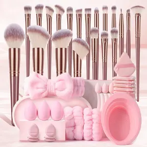 Makeup Tool Set, 42pcs/set Makeup Brush & Sponge & Headband & Wristband & Powder Puff & Brush Bowl, Professional Makeup Tools for Women, Cosmetic,Gifts For Women