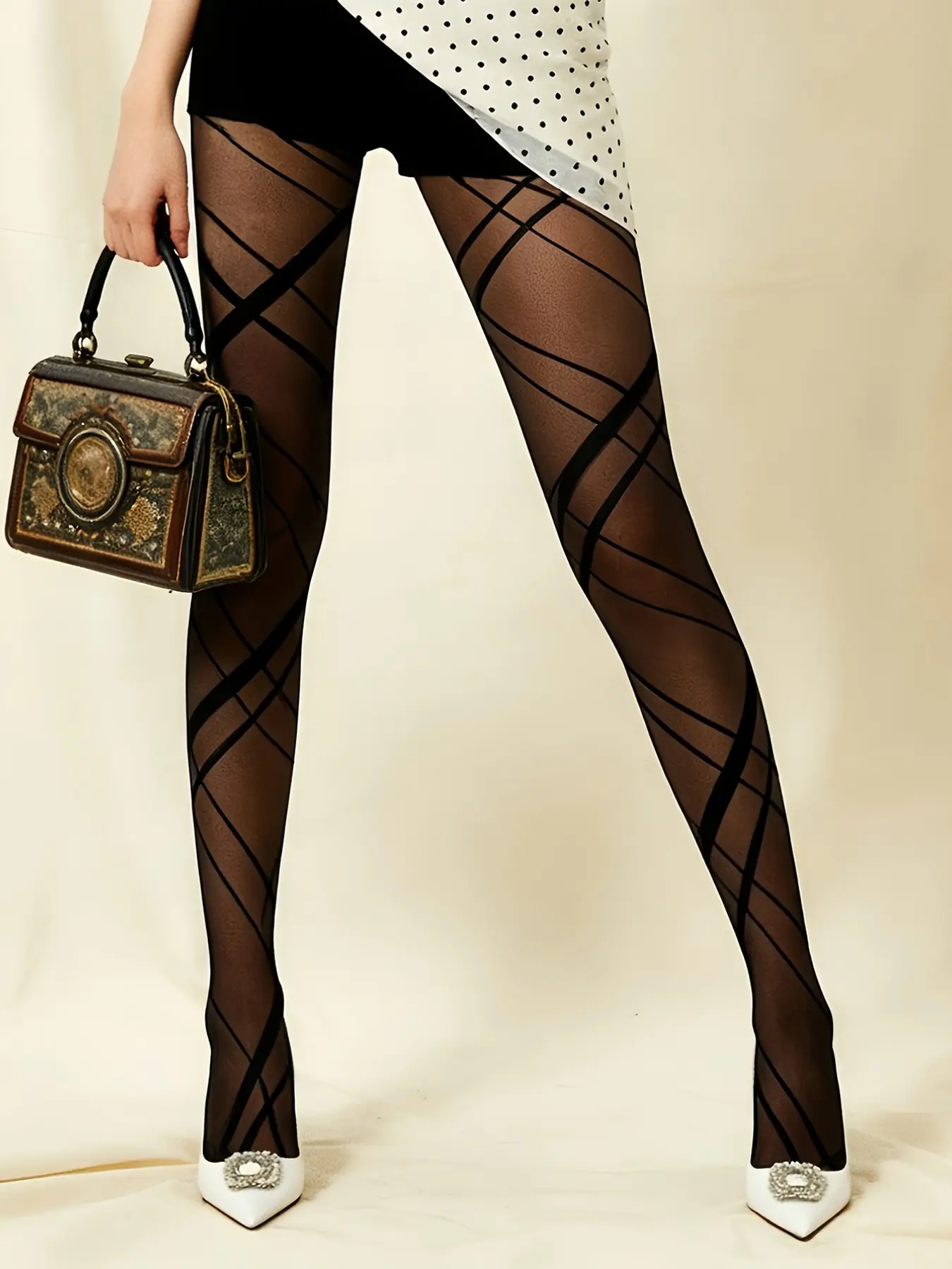 Women's Striped Print Stockings, Fitted All-Over Print, Sexy Style, Essential for Daily Wear, Parties, and Dates