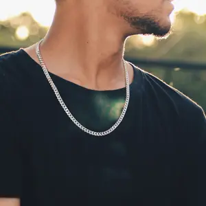 6mm stainless steel Cuban necklace, fashion necklace for men and women, 18, 20, 22, 24 inch necklace