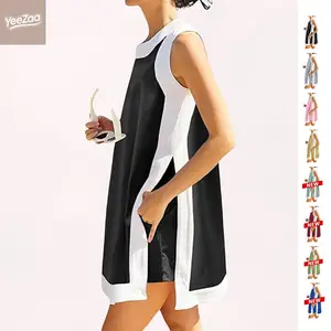 YeeZaa Color Block Matching Set for Women 2 Piece Sets 2026 Spring Summer Outfits Short Sleeve Pullover Top and Pocket Shorts Casual & Cute Colorblock Two Piece Sweatsuit