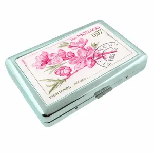 Monaco Postal Stamp Pink Blossom Illustration Case Wallet