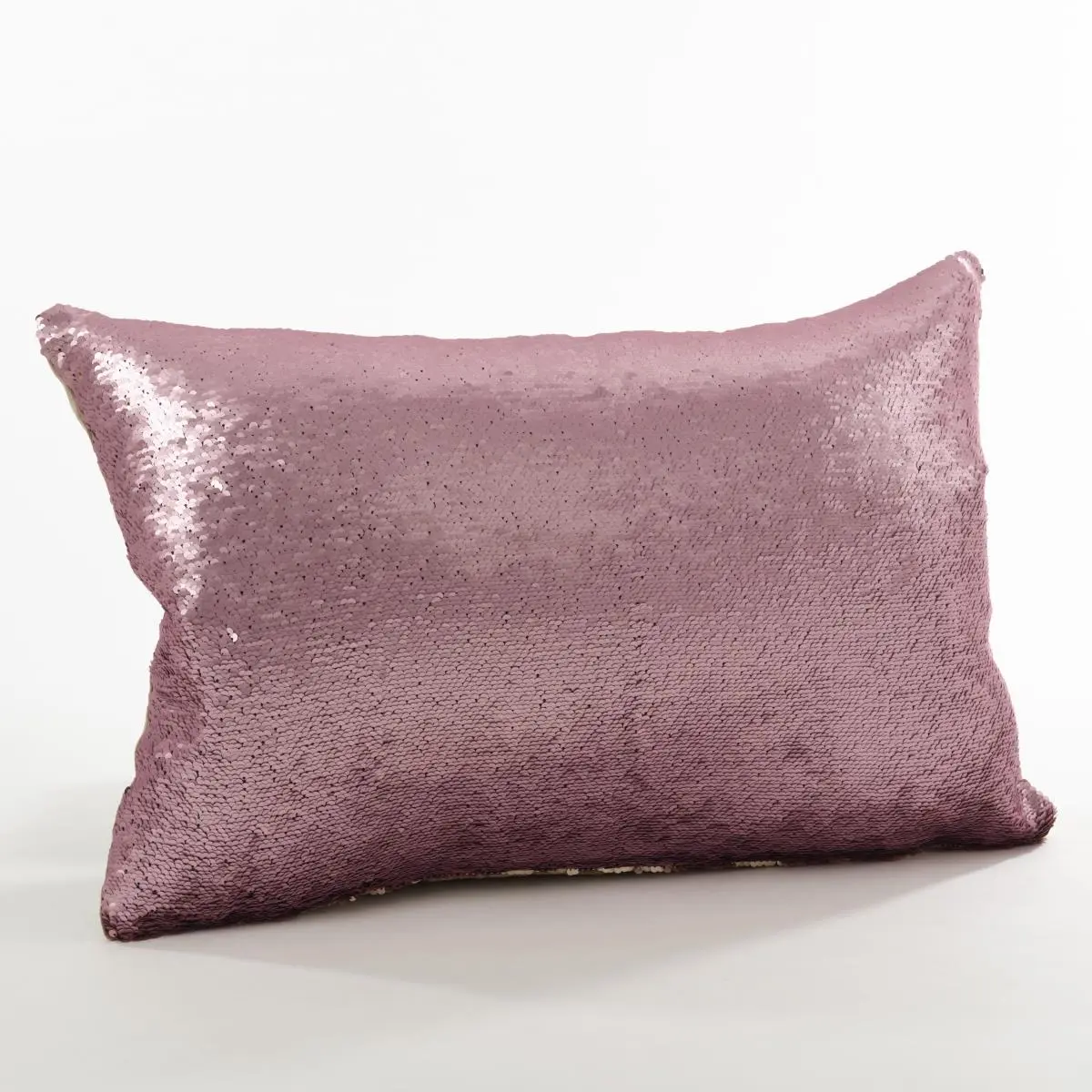 Saro 618.EG1624B Reversible Sequin Mermaid Poly Filled Throw Pillow - Eggplant - 16 in. x 24 in.