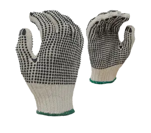 Task Glove (TSK11201) 7 Gauge, Economical Cotton/Polyester with 2-sided PVC dots (12 pack)