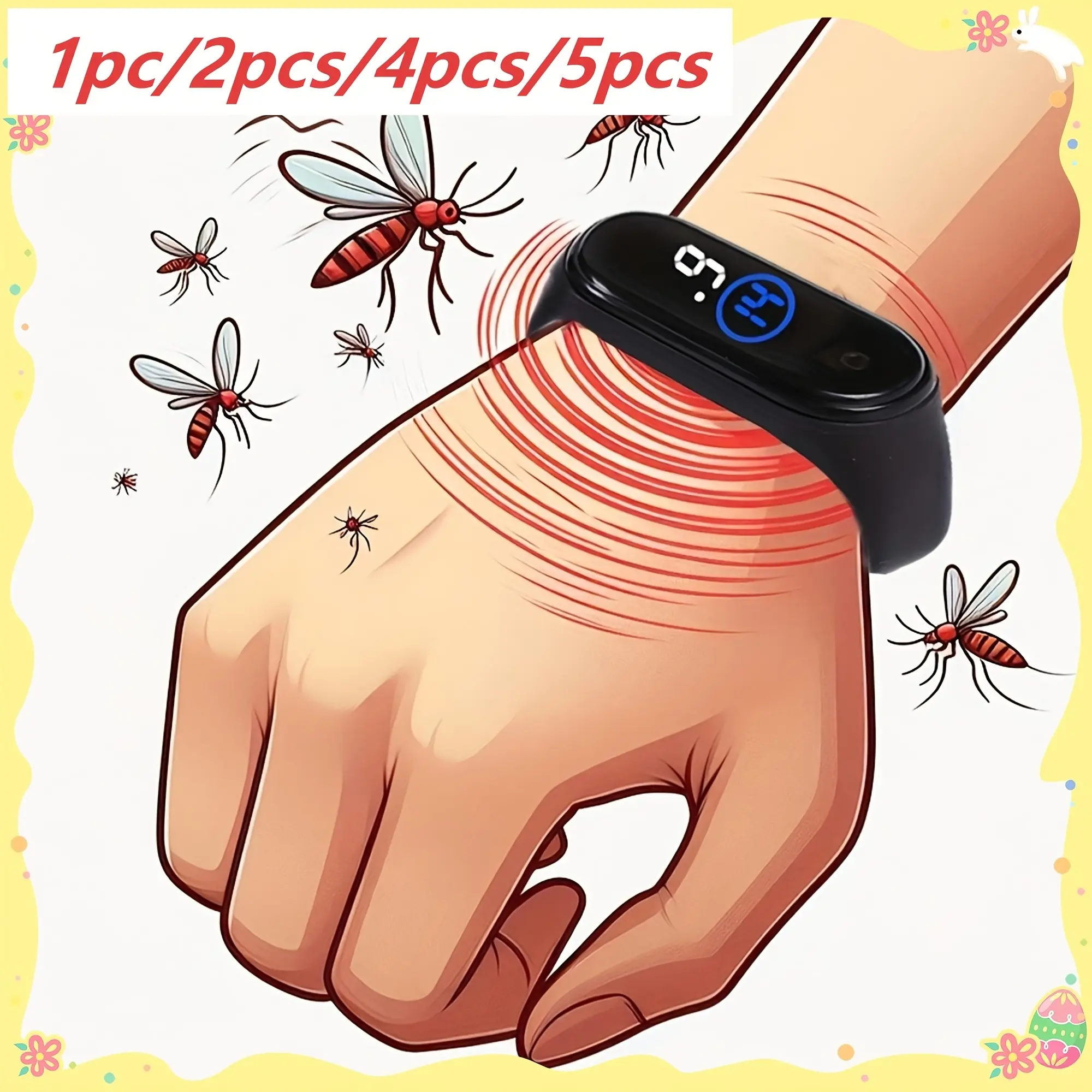 Unisex Mosquito Repellent Wristbands for Home Use: Safe And Portable, Comfortable to Wear Without Burden, Available in Packs of 1, 2, 4, Or 5, Suitable for Home, Camping, And Various Outdoor Scenarios