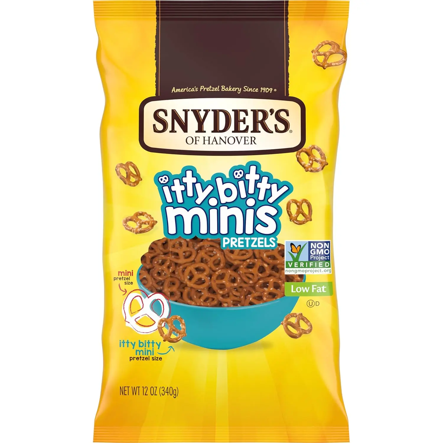 Snyder's of Hanover, Itty Bitty Minis Pretzels, 12 Oz Bag