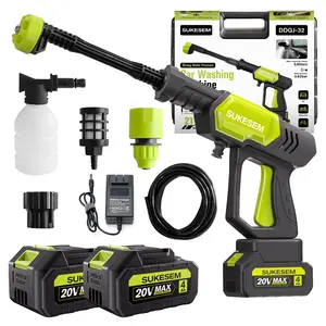 Wireless high-pressure cleaning machine, portable car wash, equipped with rechargeable battery, suitable for car, home cleaning, and garden watering