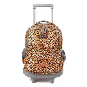 Rolling Backpack Girls Boys 18in Wheeled Backpack Kids Backpack with Wheels School Travel Bag